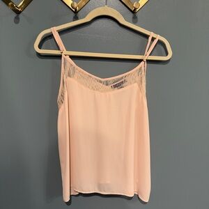 FOREVER 21 delicate pink lace-trim cami